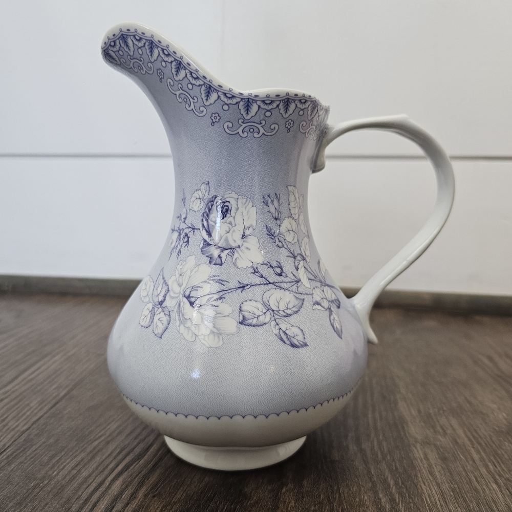 French Toile de Jouy Vintage Pitcher – Antiques Reflections - Picture 2 of 12